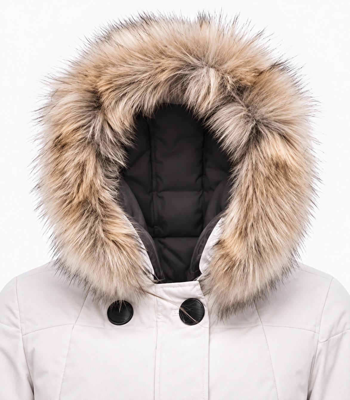 Faux Fur Trim Hood Replacement Collar (Wolf) – product detail 2