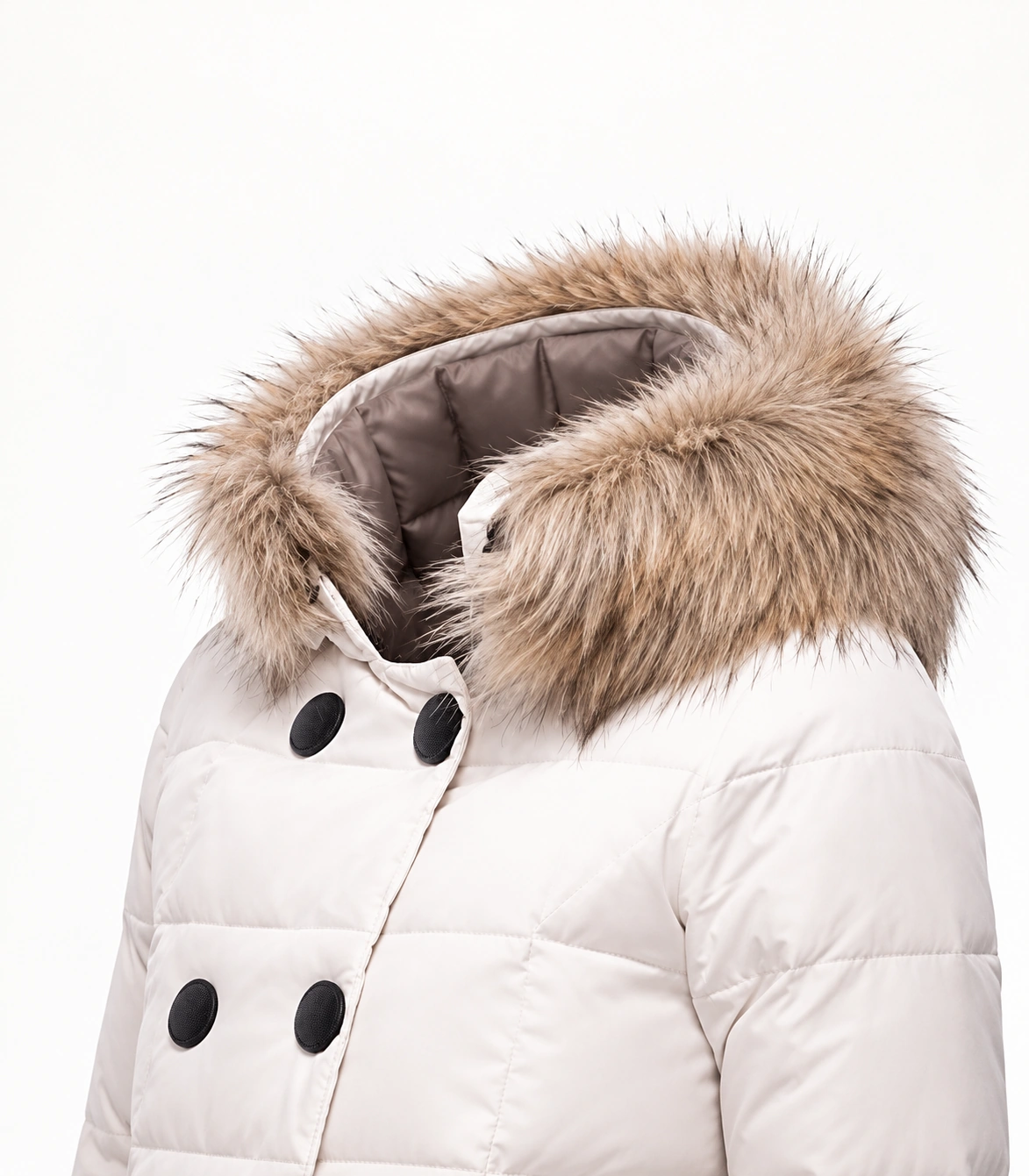 Faux Fur Trim Hood Replacement Collar (Wolf) – product detail 4