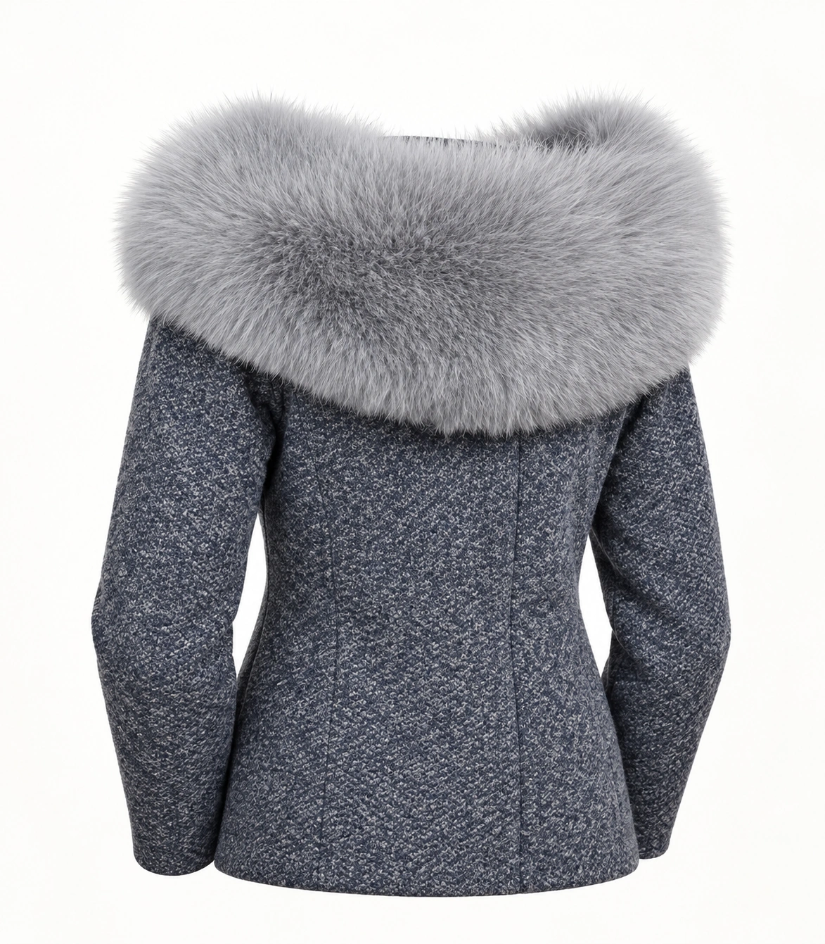 Premium Fox Fur Trim Hood Replacement Collar (Gray)