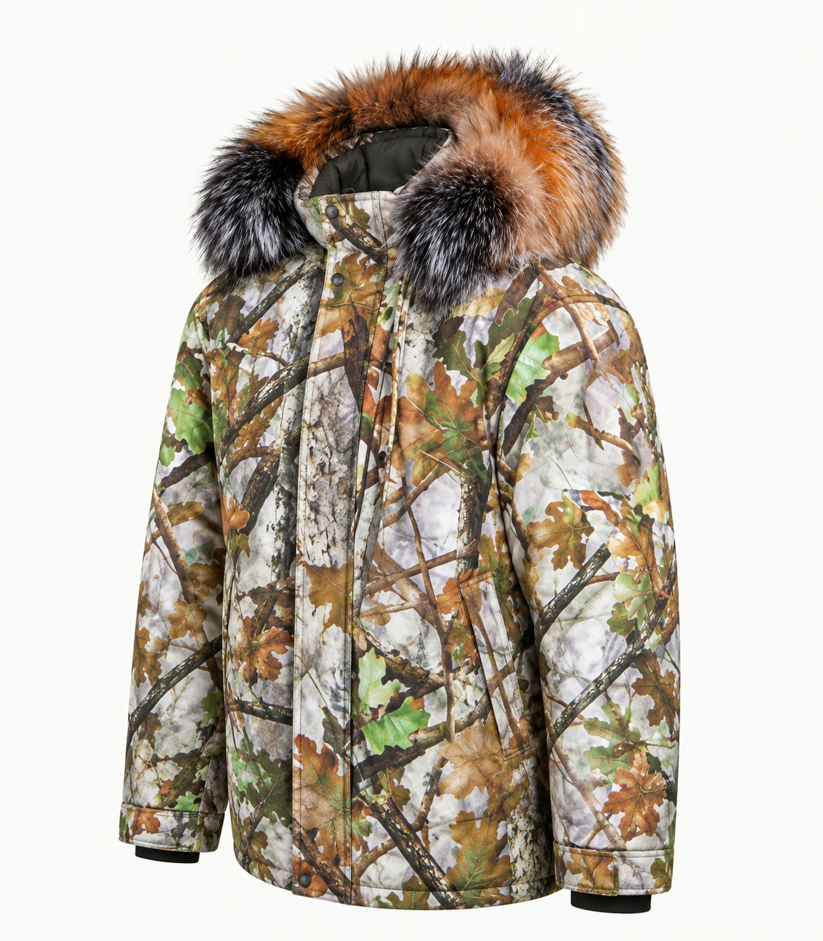 Raccoon Fur Trim Replacement Collar (Arctic Camo)