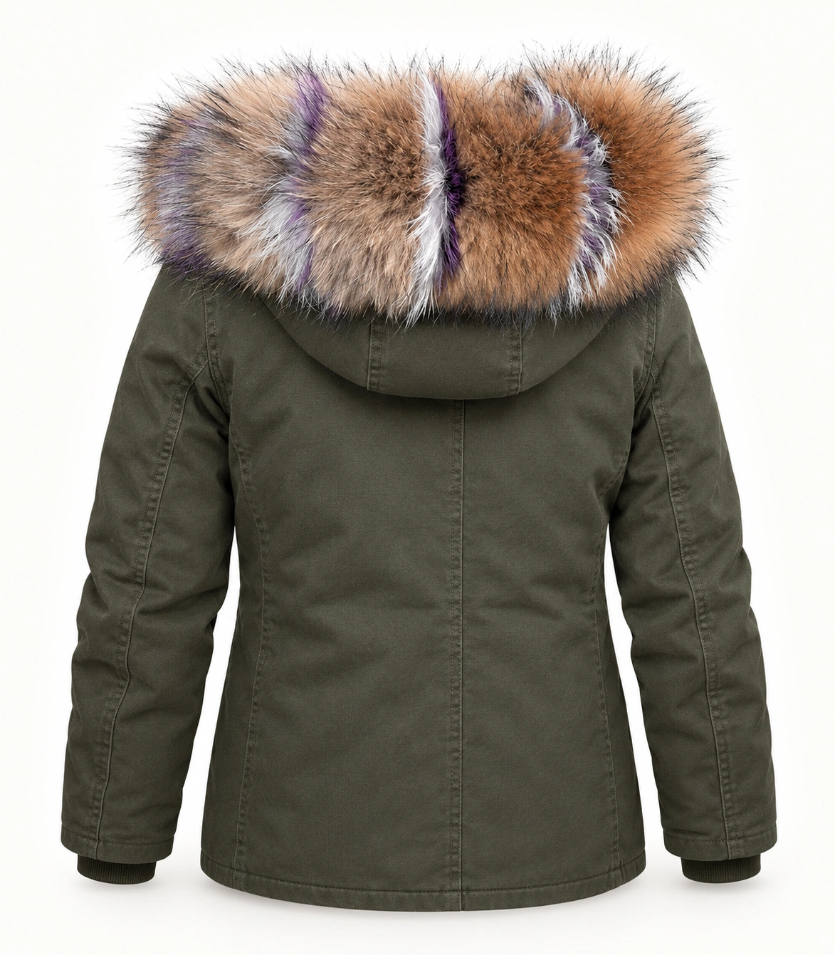 Raccoon Fur Trim Replacement Collar (Brown/Silver/Black )