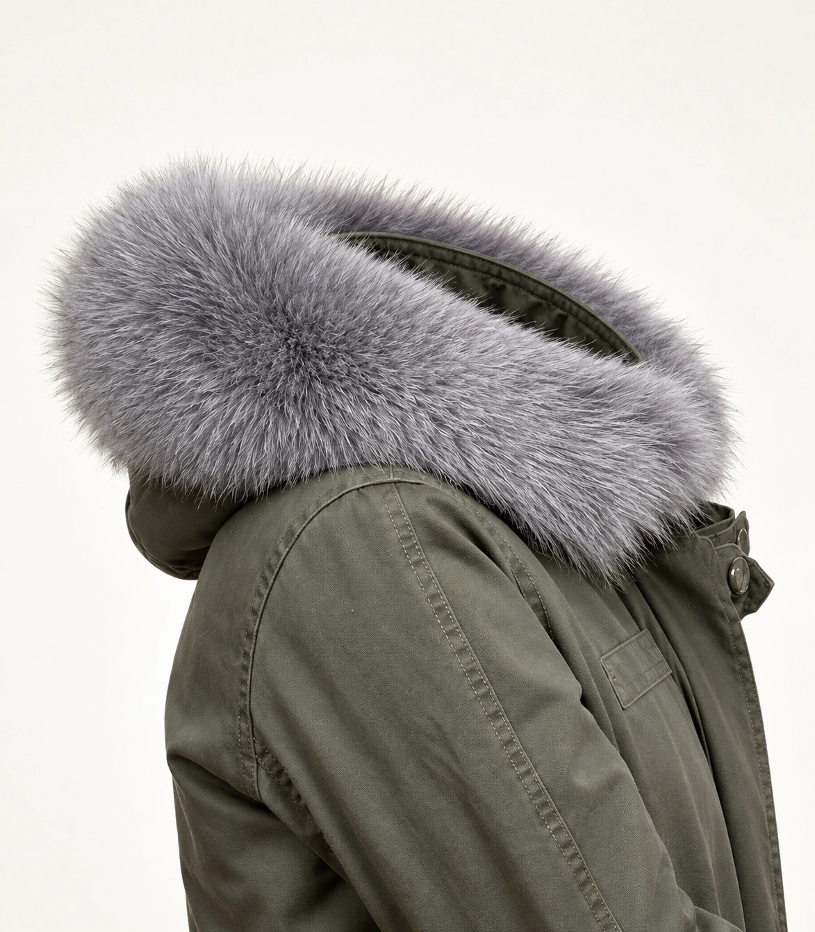 Raccoon Fur Trim Replacement Collar (Grey) – product detail 2